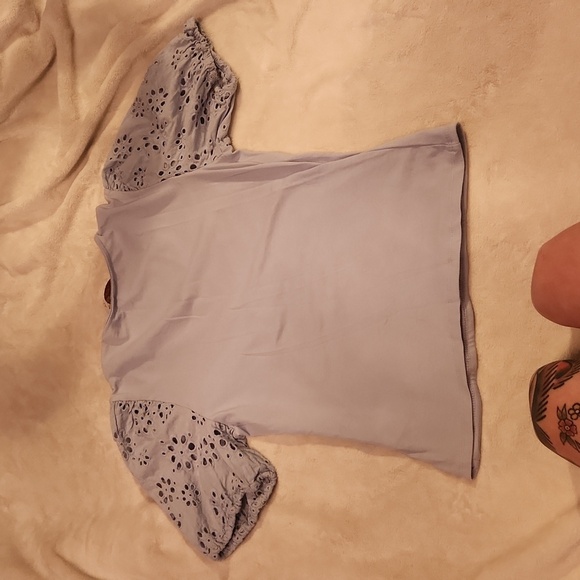 Lilac Laundry by Shelli Segal eyelet embroidered puff sleeve - Picture 6 of 6